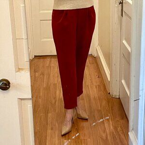 Petite Principle Harlowe Crepe Pants Rust/Burgundy XXSP